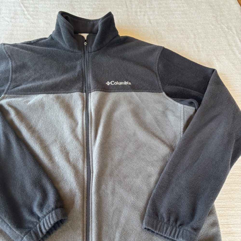 Columbia Mens Steens Mountain Full Zip Fleece Jacket Gray Black WM3220 L